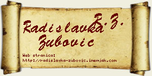 Radislavka Zubović vizit kartica